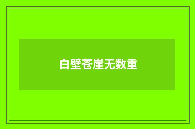 白壁苍崖无数重