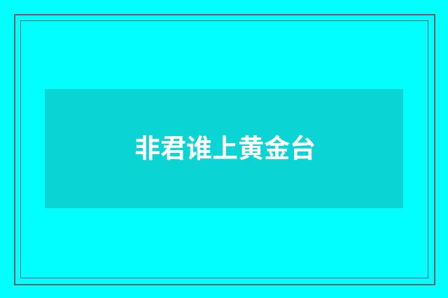 非君谁上黄金台