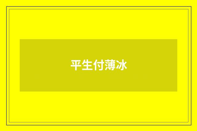 平生付薄冰