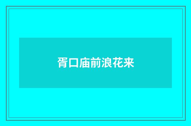 胥口庙前浪花来