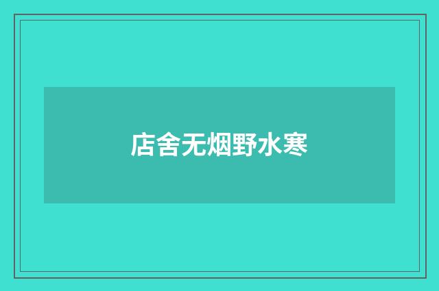 店舍无烟野水寒