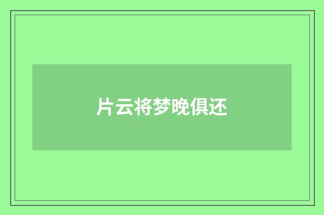 片云将梦晚俱还