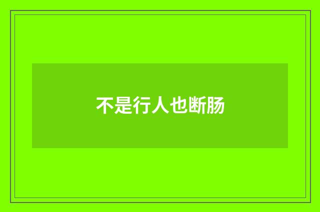 不是行人也断肠