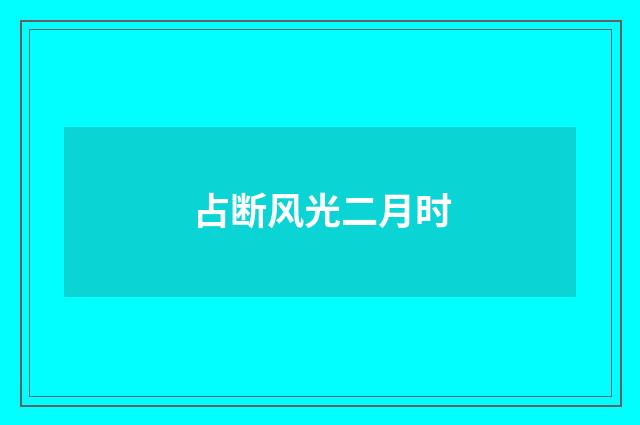 占断风光二月时
