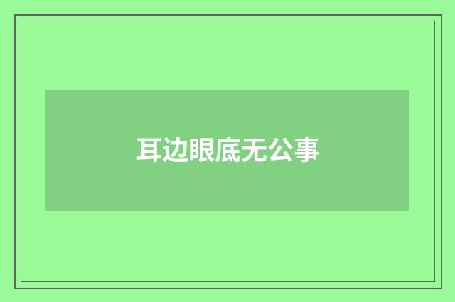 耳边眼底无公事