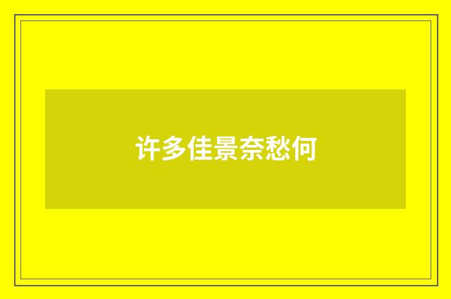 许多佳景奈愁何