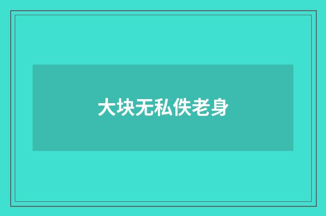 大块无私佚老身
