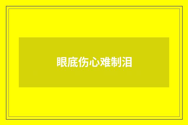 眼底伤心难制泪