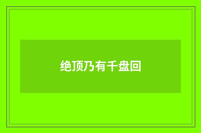 绝顶乃有千盘回