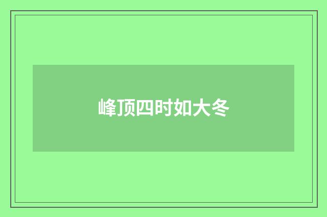 峰顶四时如大冬