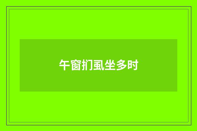 午窗扪虱坐多时