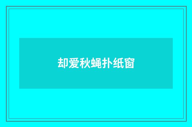 却爱秋蝇扑纸窗