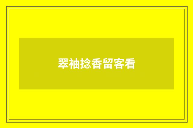 翠袖捻香留客看