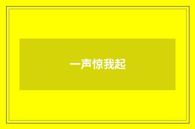 一声惊我起