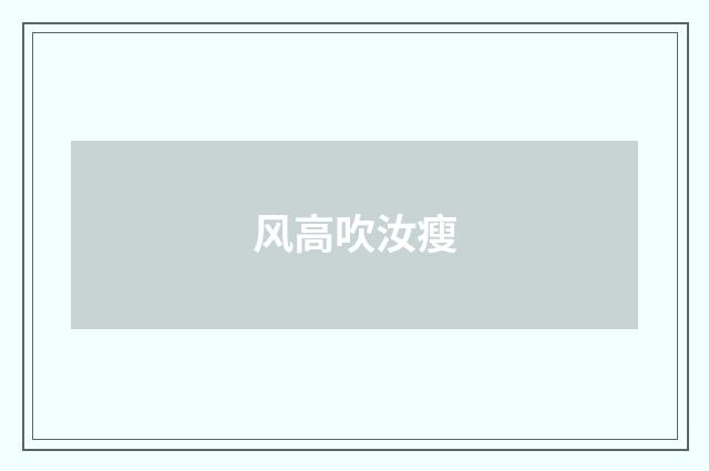 风高吹汝瘦