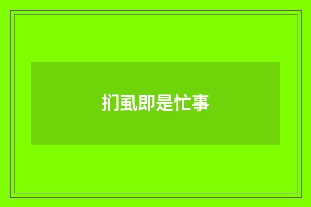 扪虱即是忙事