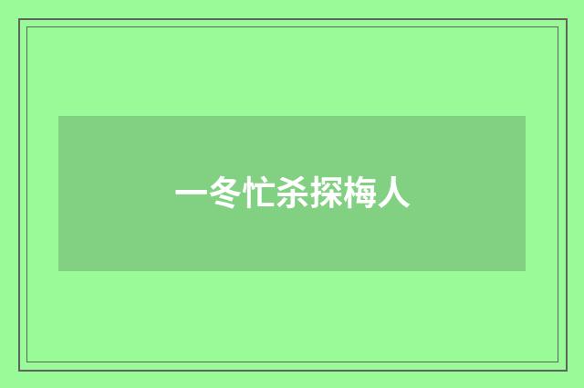 一冬忙杀探梅人