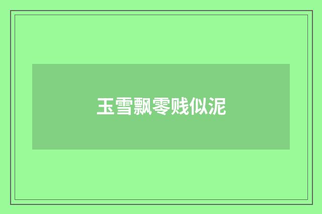 玉雪飘零贱似泥