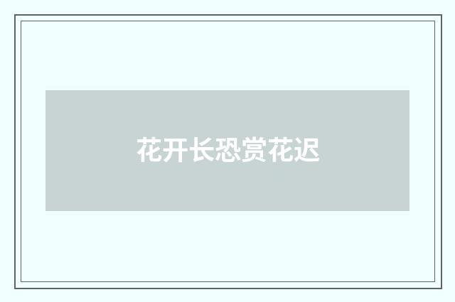 花开长恐赏花迟