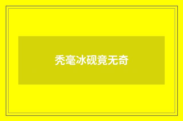秃毫冰砚竟无奇