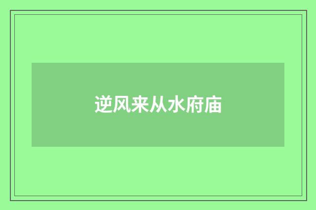 逆风来从水府庙