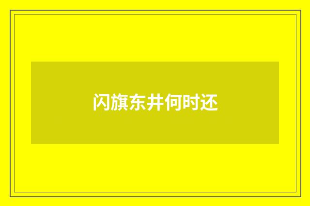 闪旗东井何时还