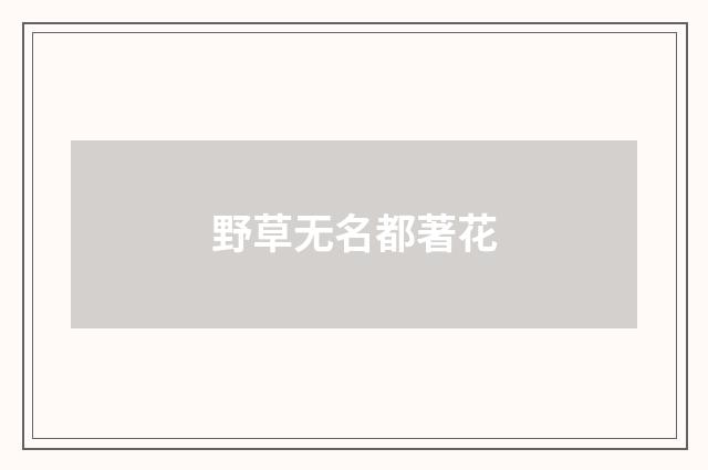 野草无名都著花
