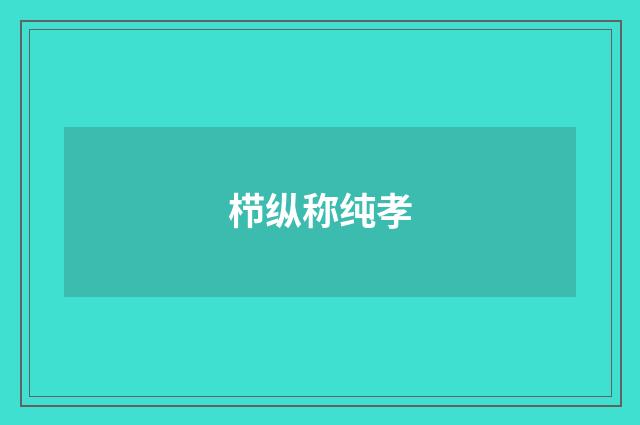 栉纵称纯孝