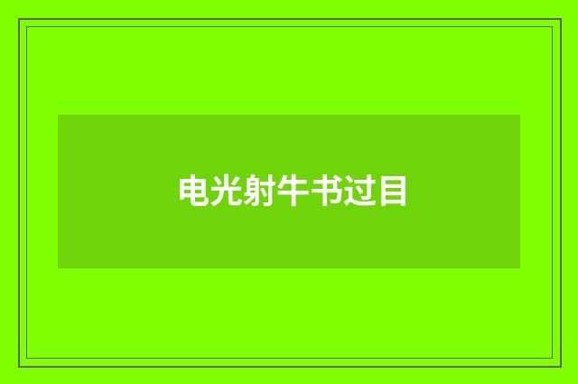 电光射牛书过目