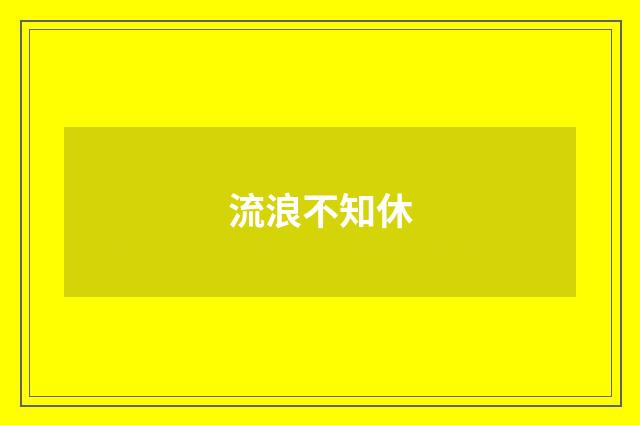 流浪不知休