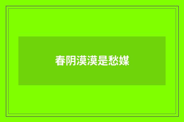 春阴漠漠是愁媒