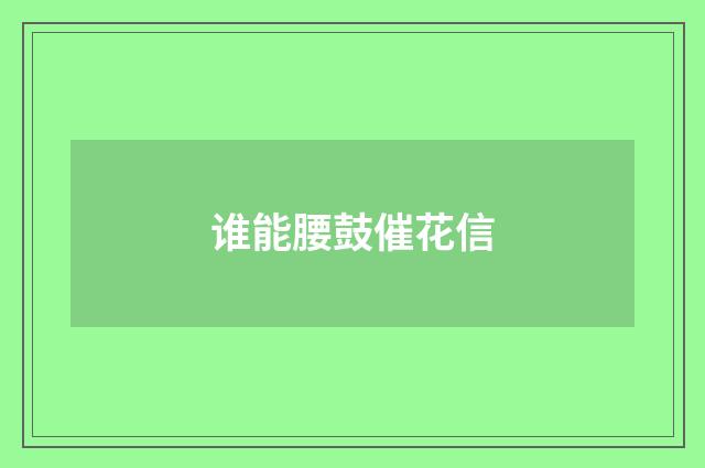 谁能腰鼓催花信