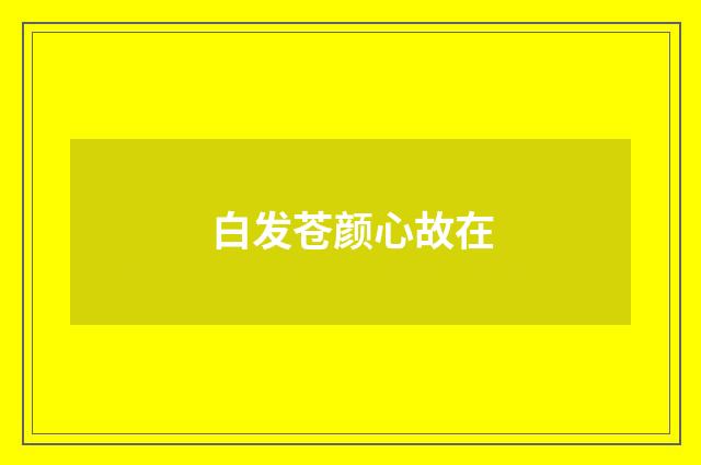 白发苍颜心故在