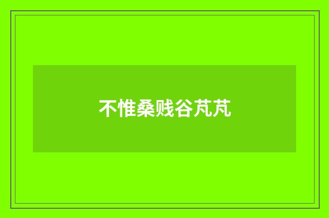 不惟桑贱谷芃芃