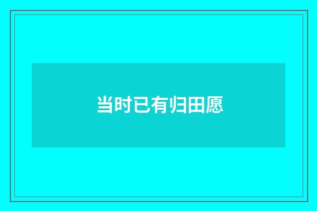 当时已有归田愿