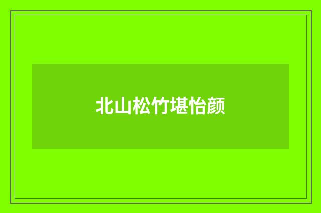 北山松竹堪怡颜