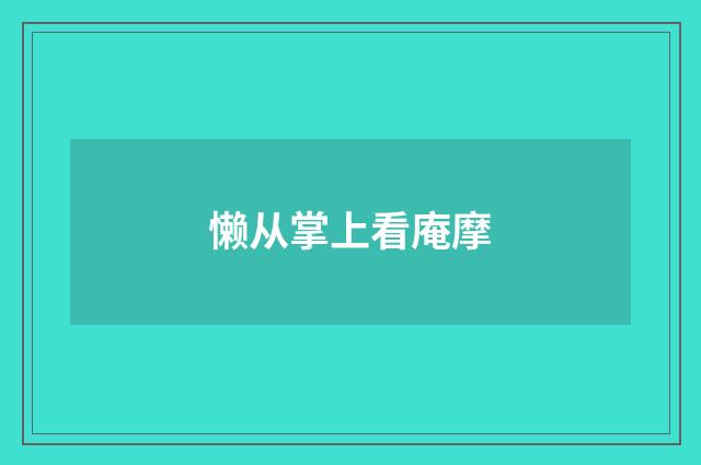 懒从掌上看庵摩