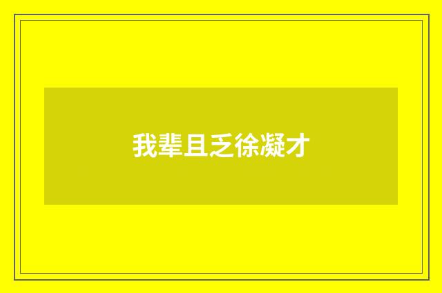我辈且乏徐凝才