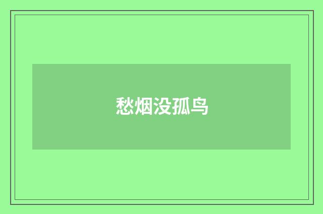 愁烟没孤鸟