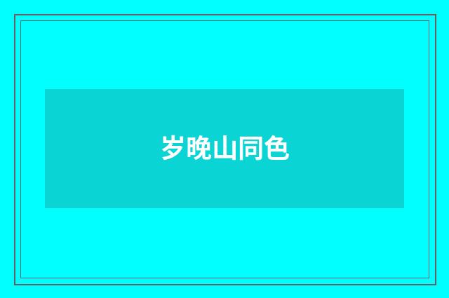 岁晚山同色