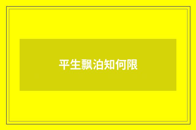 平生飘泊知何限