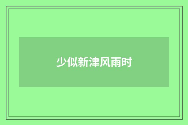 少似新津风雨时