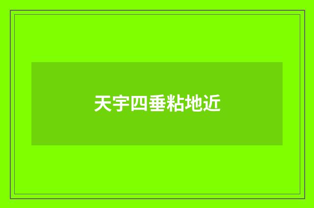 天宇四垂粘地近