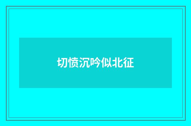 切愤沉吟似北征