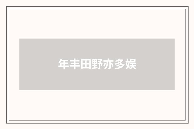 年丰田野亦多娱