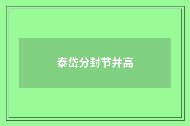 泰岱分封节并高