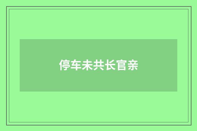 停车未共长官亲