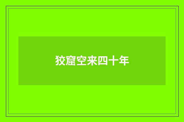 狡窟空来四十年