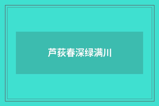 芦荻春深绿满川