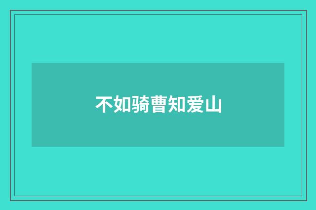 不如骑曹知爱山